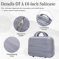 4-Piece PP Spinner Wheel Luggage Set with Cosmetic Case, Light Gray