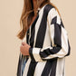 Anniewear - Wide Stripe Satin Effect Blouse