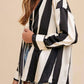 Anniewear - Wide Stripe Satin Effect Blouse