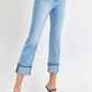 Risen - High Rise Cuffed Straight Jeans