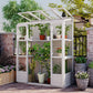 TOPMAX 78-Inch Wooden Greenhouse with Skylights and Folding Shelves