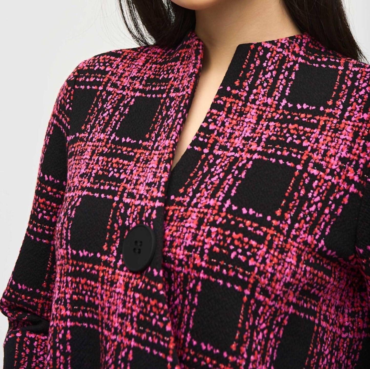 Joseph Ribkoff - Plaid 3/4 Sleeve Swing Jacket
