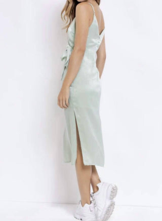 Le Lis - Bust wrapped and tie satin midi dress