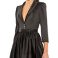 Mac Duggal - Satin 3/4 Sleeve Fit And Flare Blazer Dress