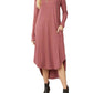 Entro - Ribbed Pocket Midi Dress Marsala