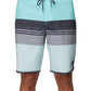 ONeill Men's Turquoise Four Square Stripe Board Shorts