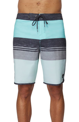 ONeill Men's Turquoise Four Square Stripe Board Shorts