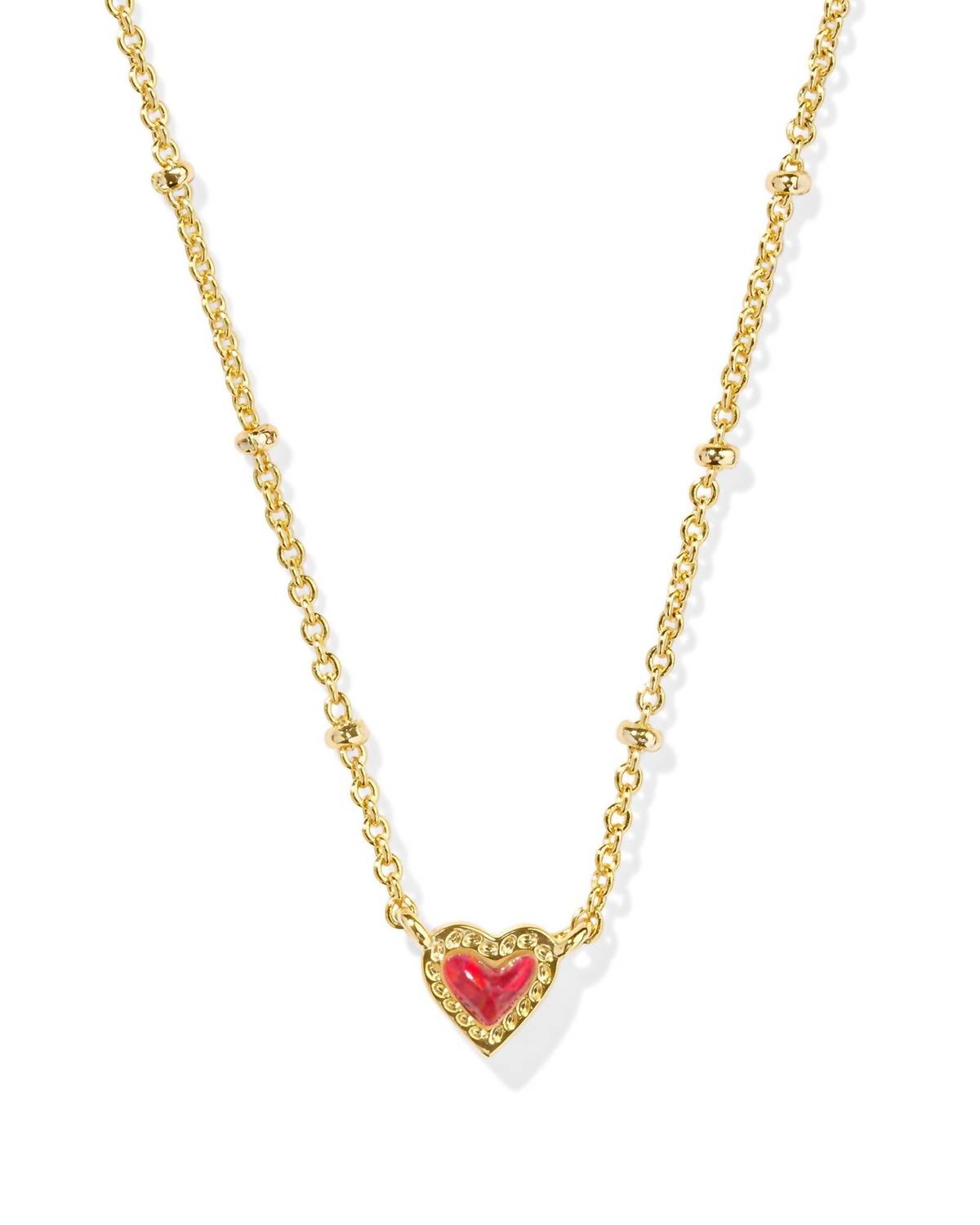 Kendra Scott - Women's Mini Ari Heart Satellite Short Pendant Necklace