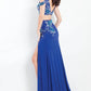 Rachel Allan - Beaded Jersey Two-piece Gown With Slit