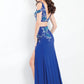 Rachel Allan - Beaded Jersey Two-piece Gown With Slit