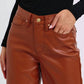Judy Blue - High Waist Tummy Control Faux Leather Crop Wide Jeans