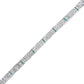 14K White Gold Princess-Cut white and Blue Diamond 3.00 cttw Fashion Link Bracelet (H-I Color, SI1-SI2 Clarity)