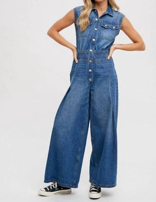 Bluivy - Denim Sleeveless Jumpsuit