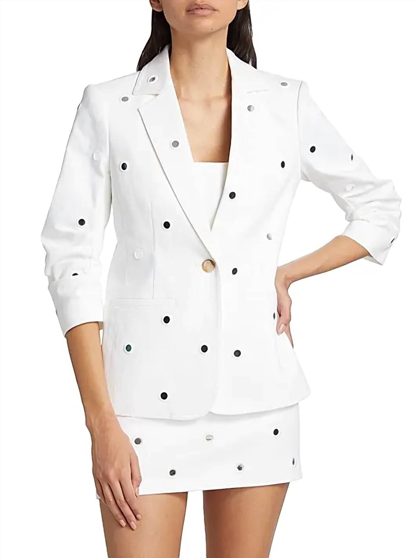Cinq A Sept - Khloe Mirror-embellished Denim Blazer