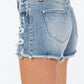 Petra153 - Women's Mid Rise Distressed Shorts
