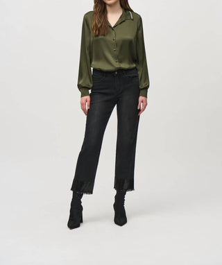 Joseph Ribkoff - Cropped Jeans With Frayed Hem