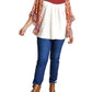Umgee - Floral Metallic Butterfly Sleeve Top