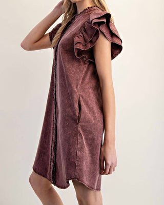 Ee:Some - Pixie Flutter Sleeve Dress