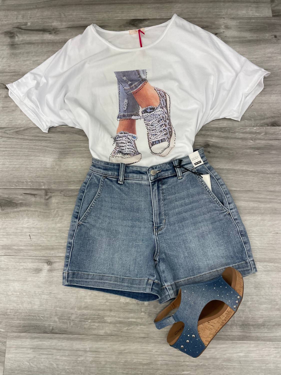 Judy Blue - High Rise Denim Trouser Shorts