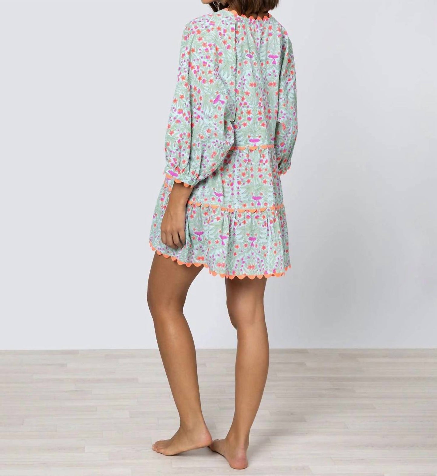 Juliet Dunn - V-neck Tiered Mini Dress