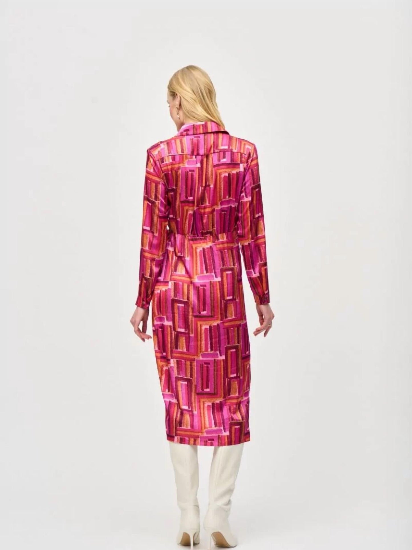 Joseph Ribkoff - Satin Geometric Print Wrap Dress