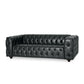 Comfy 3 Seat Sofa with Wooden Legs for Living Room and Study - Black