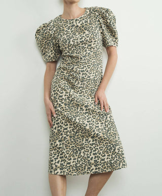 Aaron & Amber - Puff Sleeve Midi Dress