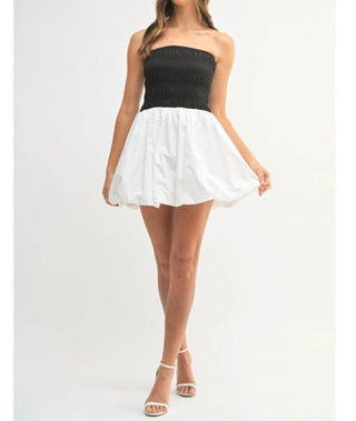 Mable - Strapless Smocked Mini Dress