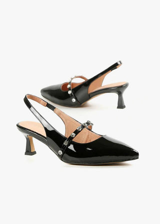All Black - Women's Tiffany Princess Sling Back Heel