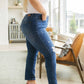 Judy Blue - High Rise Button Fly Distressed Jean