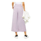 Topshop - Coco Satin High Rise Button Fly Wide Leg Cropped Pants