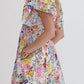 Entro - Colorful Floral Short Ruffle Dress