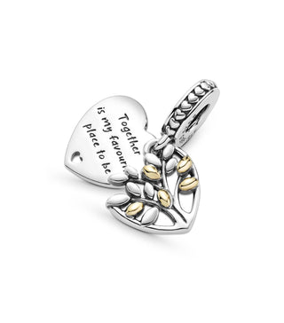 Pandora - Women's Two-tone Heart Family Tree Charm