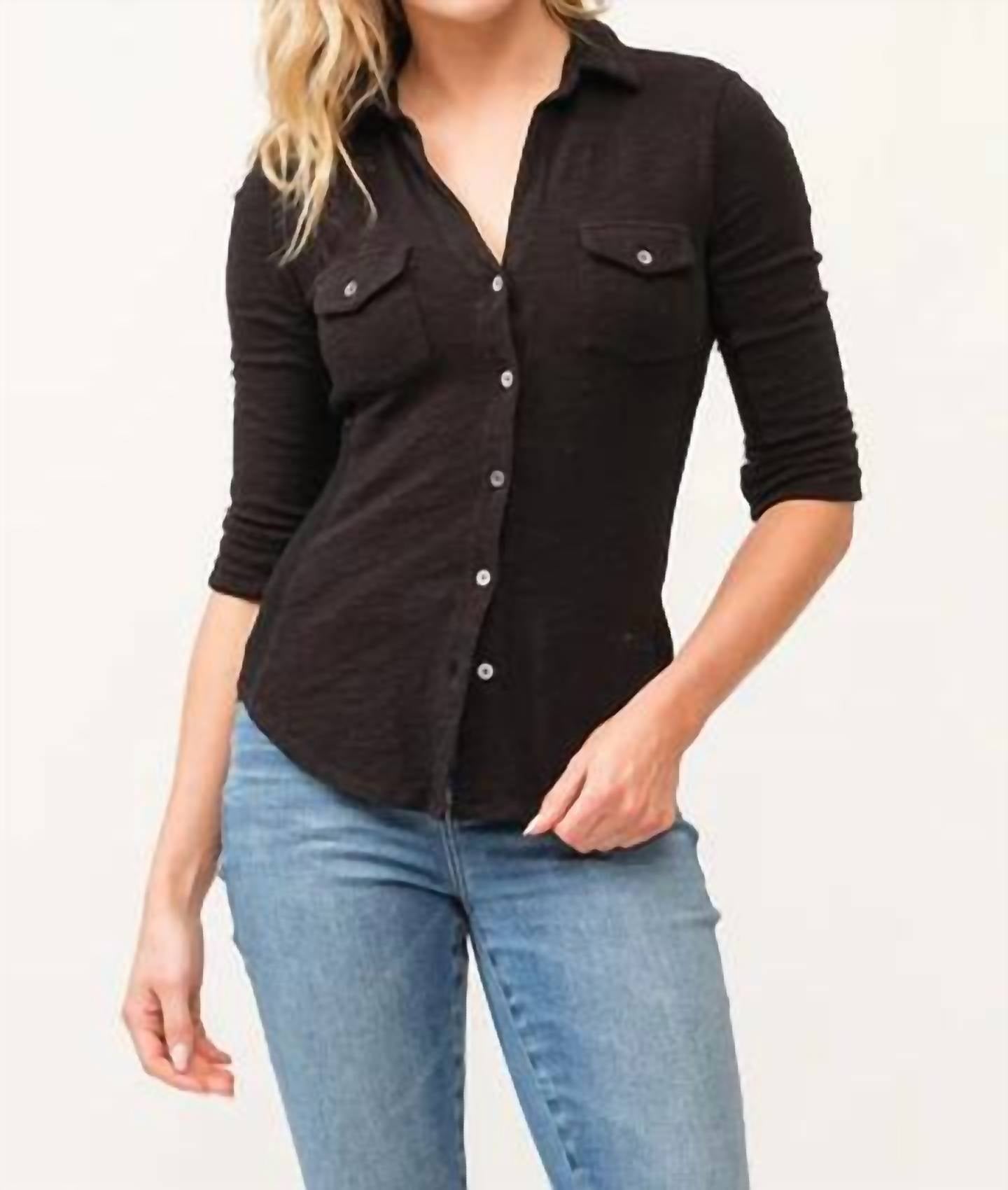 Dear John Denim - Freddy Slub Long Sleeve Button Down Top