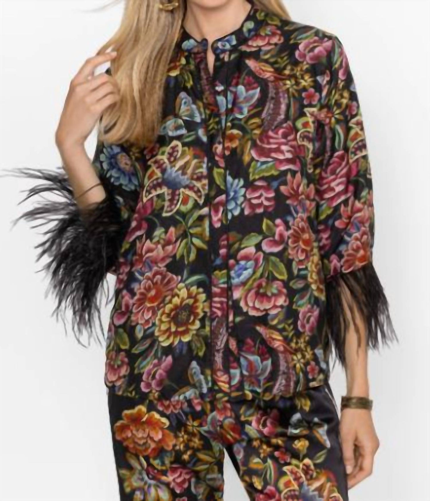 Johnny Was - Lewella Feather Trim Kimono