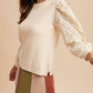 Anniewear - Mixed Media Mock Neck Sweater
