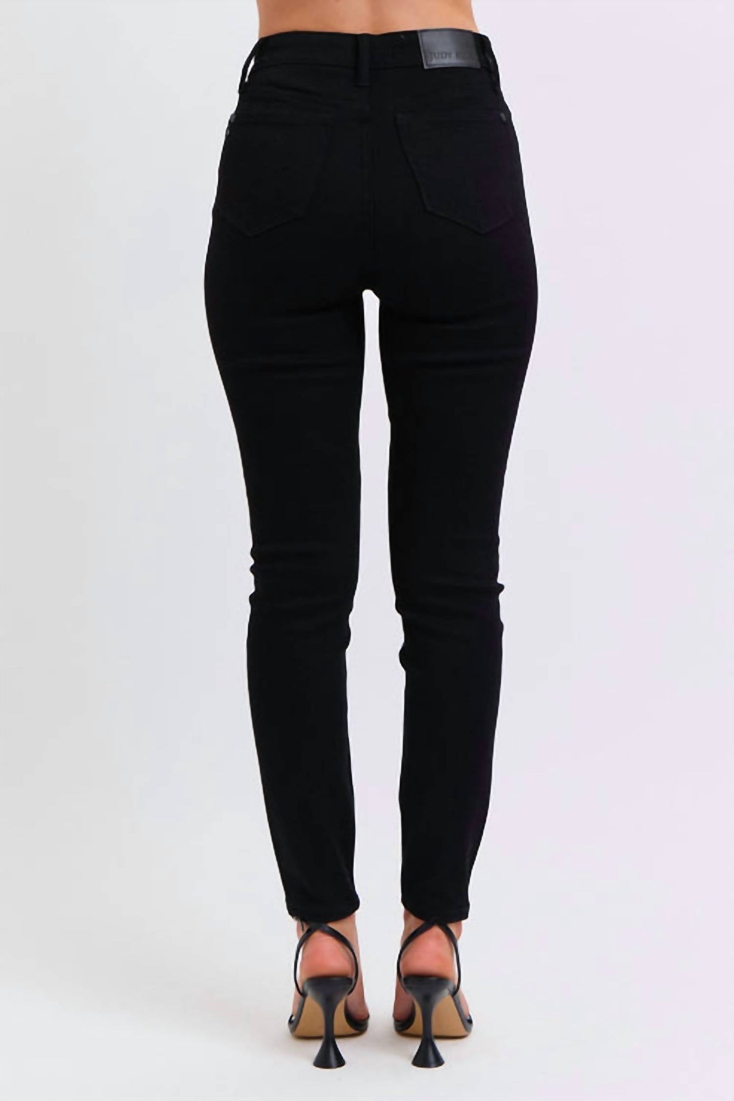 Judy Blue - High Waist Faux Leather & Denim Skinny Jeans