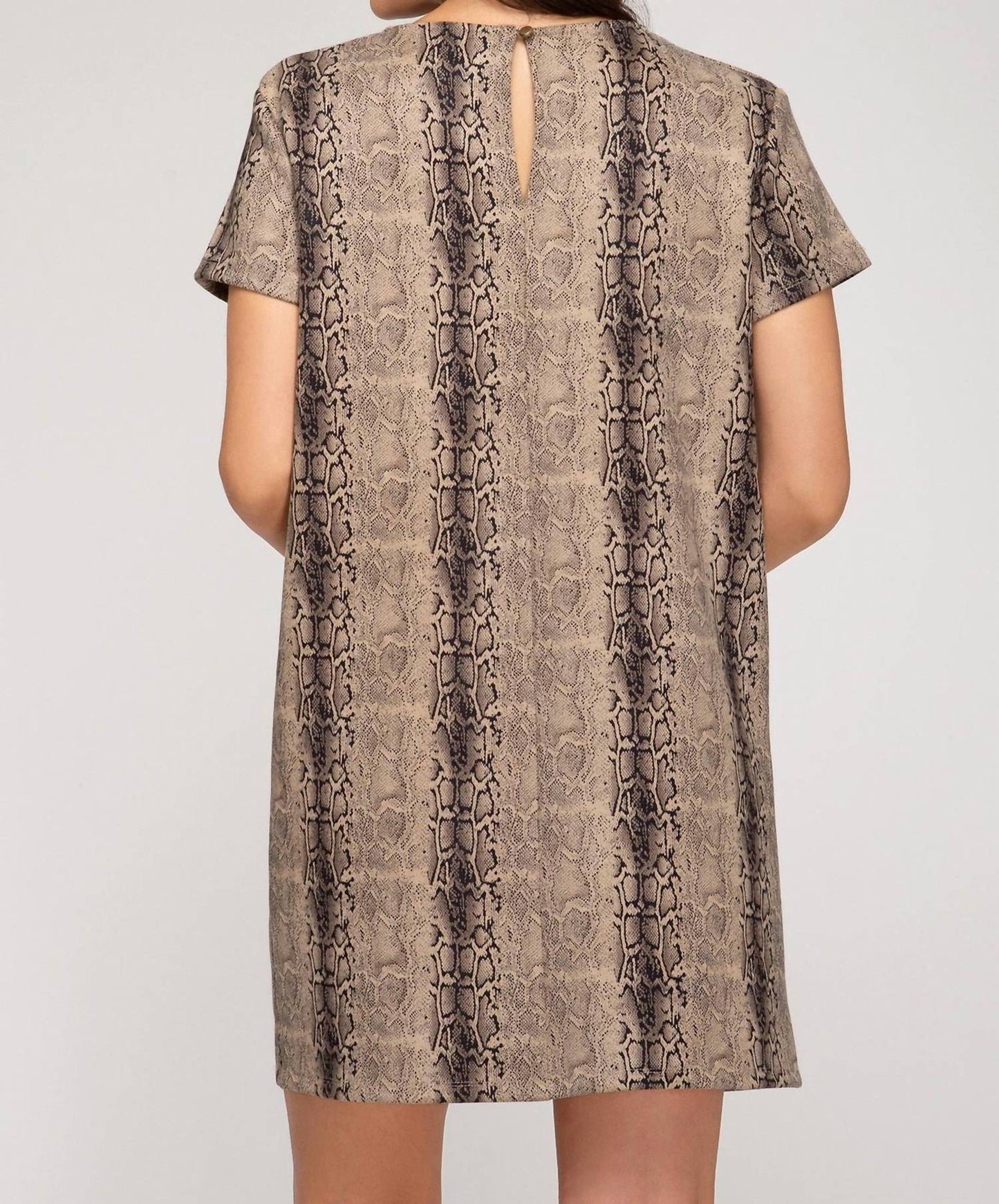 She + Sky - Faux Suede Shift Dress