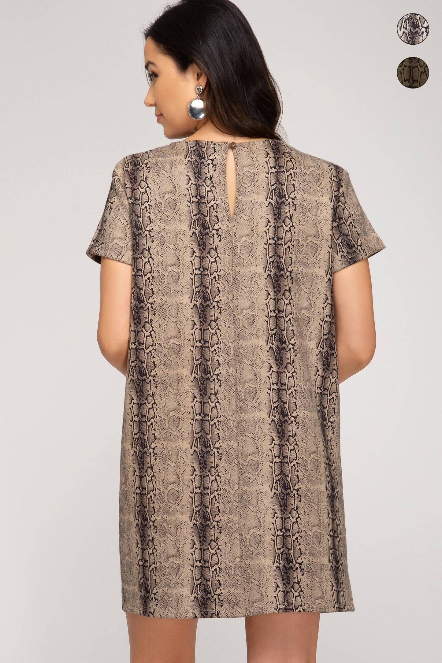 She + Sky - Faux Suede Shift Dress