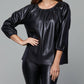 Dolce Cabo - Blakely Faux Leather Puff Sleeve Top