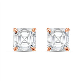 Diana M Jewels - 12.00 Cts Lab Grown Asscher Cut Stud Earrings