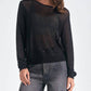 Elan - Ainsley Metallic Mesh Crewneck Sweater