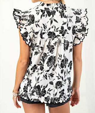 Gigio - V-neck Top With Ruffle Sleeves Top