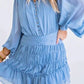 Karlie - Solid Chiffon Button Dress