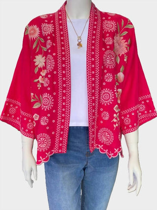 Johnny Was - LINEN CROPPED KIMONO DELLA