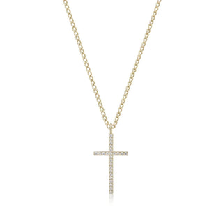Eklexic - Women's Cz Cross Pendant Necklace