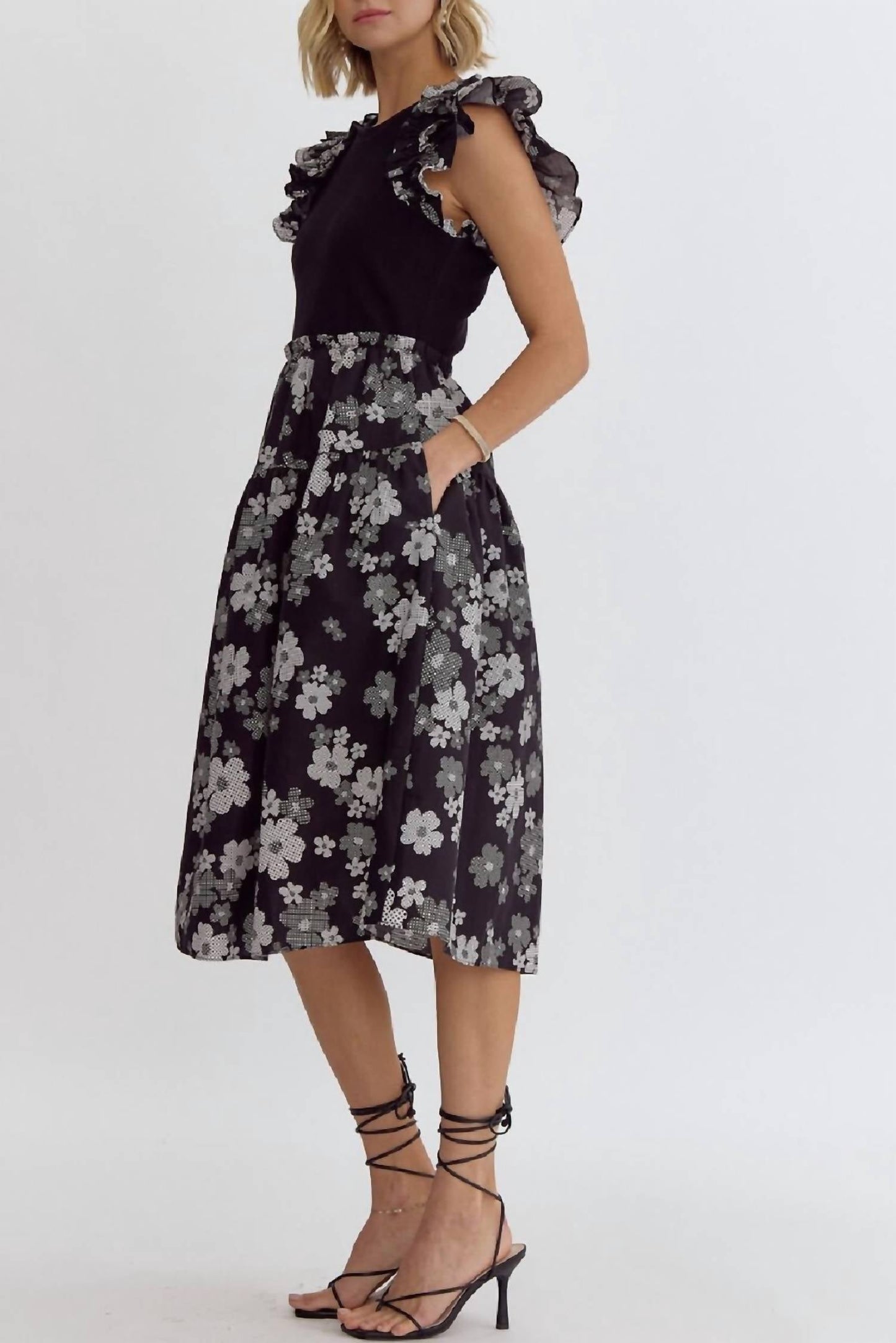 Entro - Floral Midi Swing Skirt
