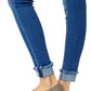 Kancan - Mid Rise Cuffed Ankle Skinny Jeans