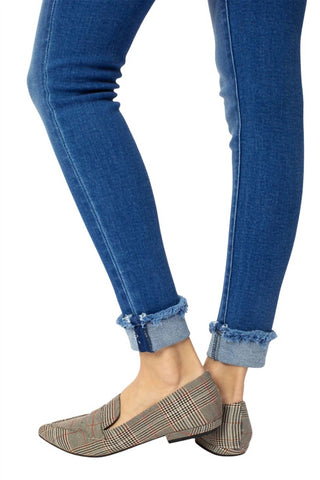 Kancan - Mid Rise Cuffed Ankle Skinny Jeans