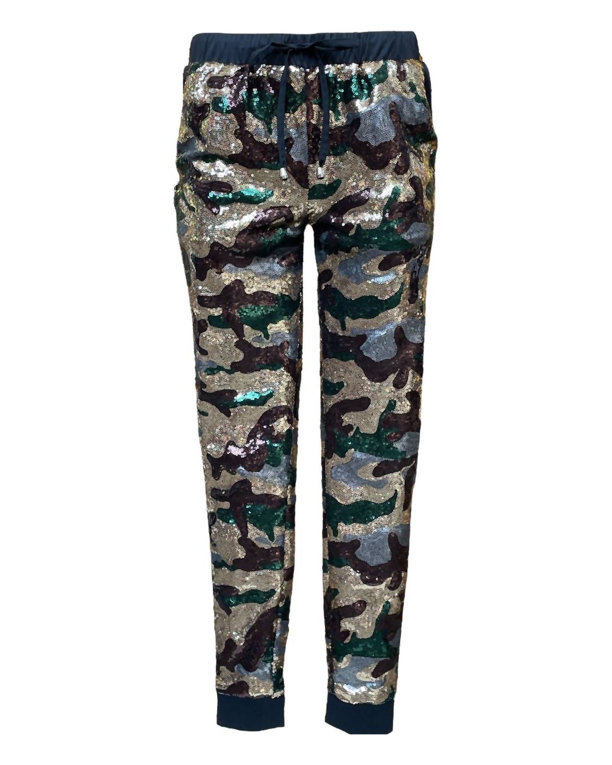 Any Old Iron - Women's Camo Sequin Jogger Pants